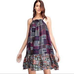 Easel Multicolor Patchwork Dress